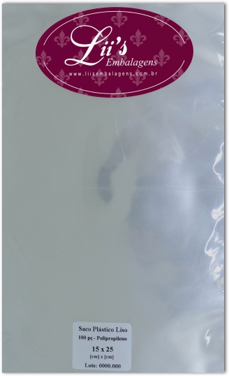 SACO LISO PP 15X25 - 100 PÇ