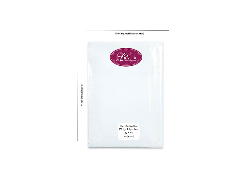 SACO LISO PP 32X45 - 100 PÇ