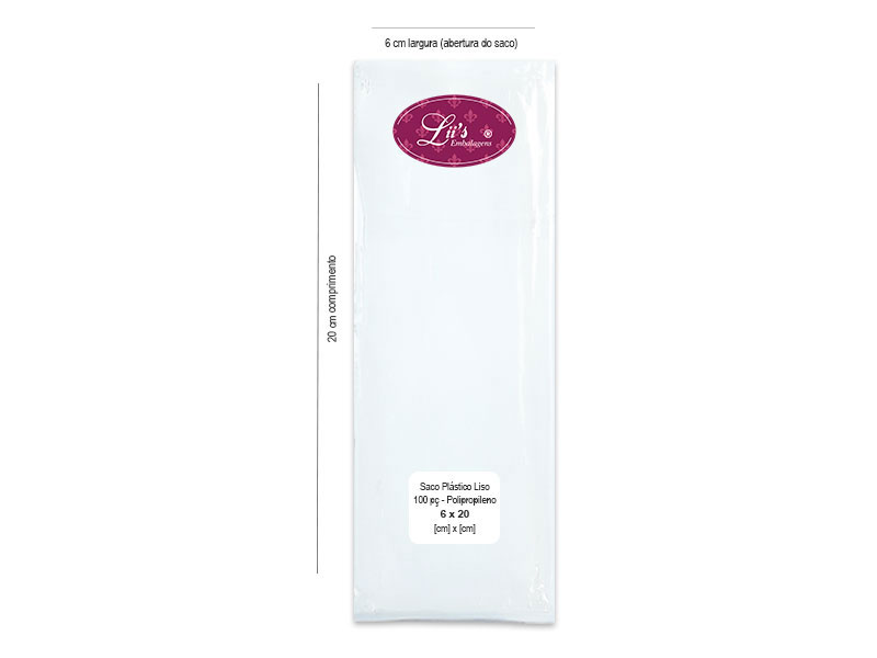 SACO LISO PP 6X20 - 100 PÇ