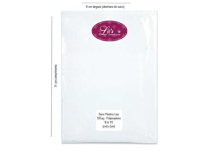 SACO LISO PP 9X11 - 100 PÇ