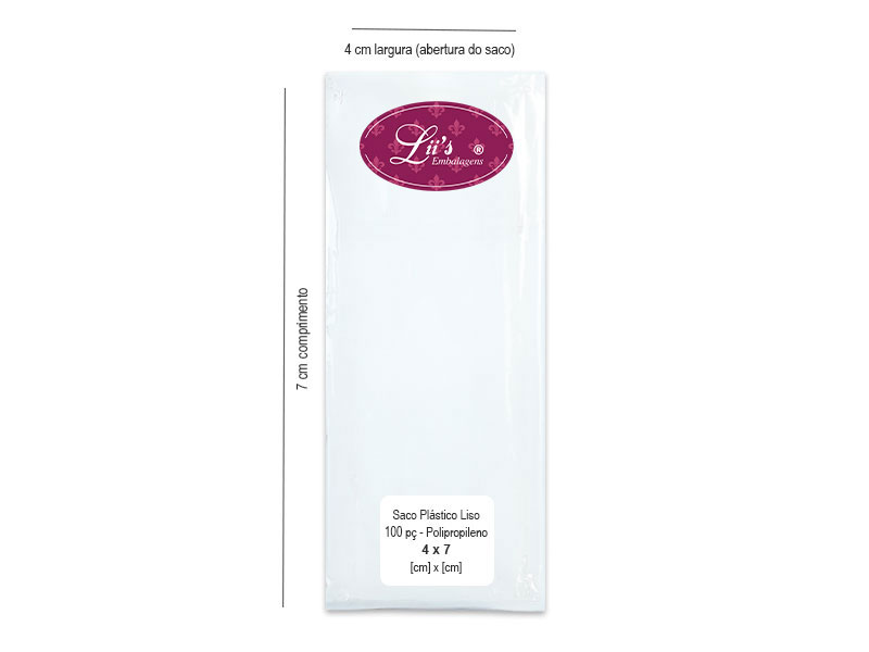 SACO LISO PP 4X7 - 100 PÇ