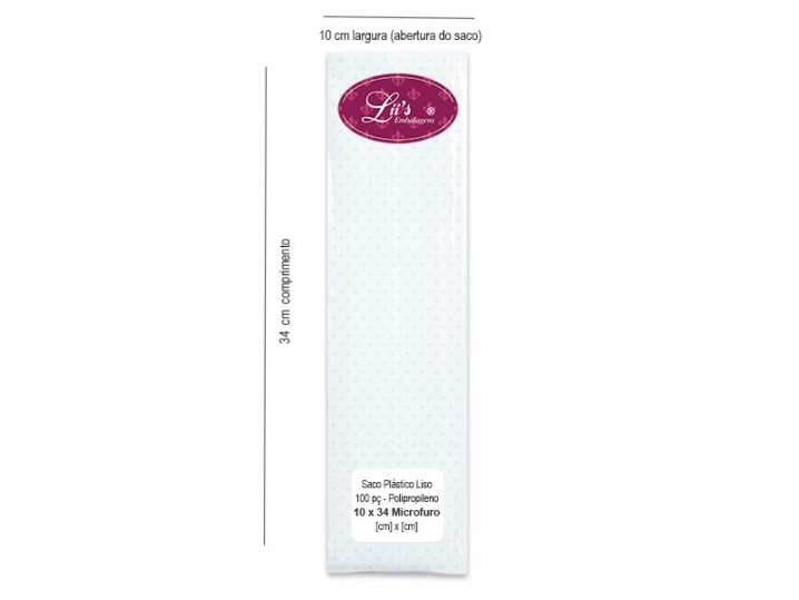 SACO MICROFURO 10X34 - 100 PÇ