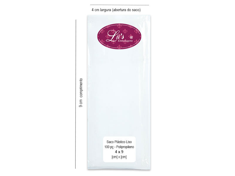 SACO LISO PP 4X9 - 100 PÇ