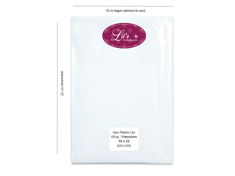 SACO LISO PP 18X22 - 100 PÇ