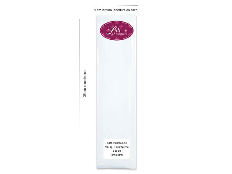 SACO LISO PP 9X35 - 100 PÇ