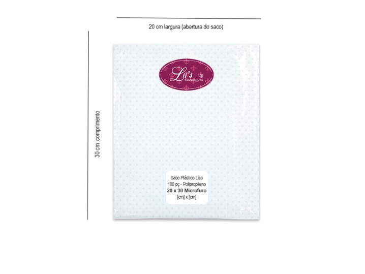 SACO MICROFURO 20X30 - 100 PÇ