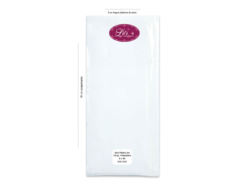 SACO LISO PP 8X30 - 100 PÇ