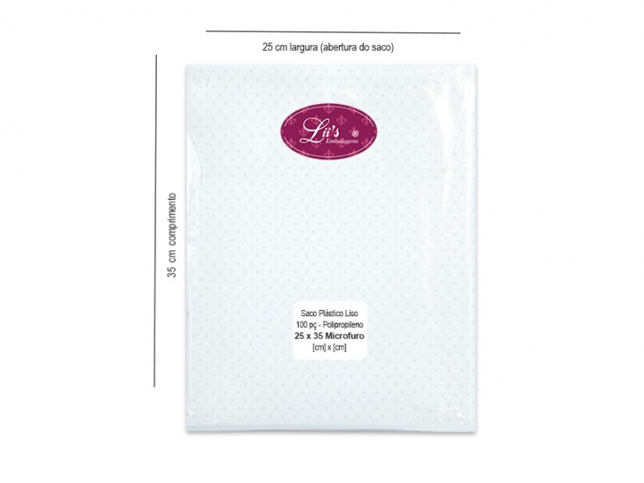 SACO MICROFURO 25X35 - 100 PÇ
