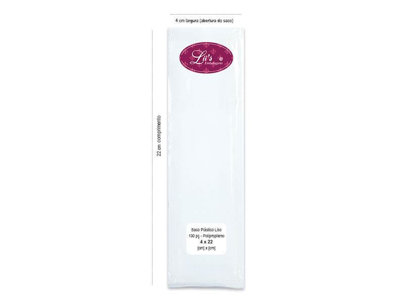SACO LISO PP 4X22 - 100 PÇ