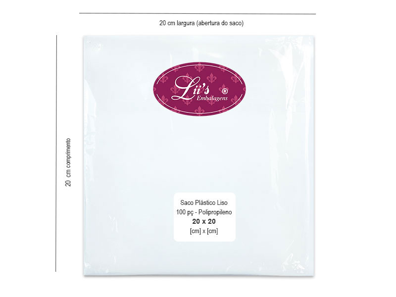 SACO LISO PP 20X20 - 100 PÇ