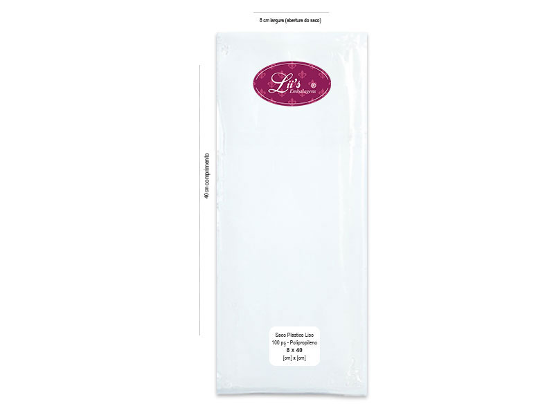SACO LISO PP 8X40 - 100 PÇ
