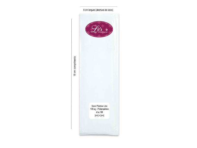 SACO LISO PP 4X18 - 100 PÇ