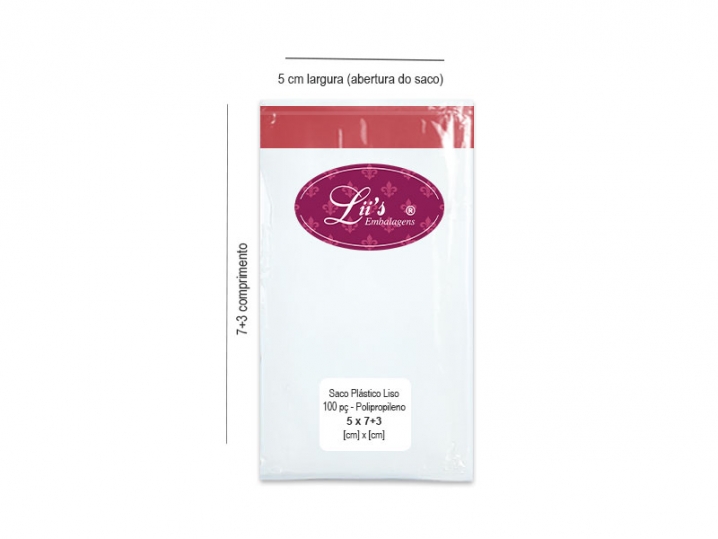 SACO LISO PP 5X7+3AD - 100 PÇ