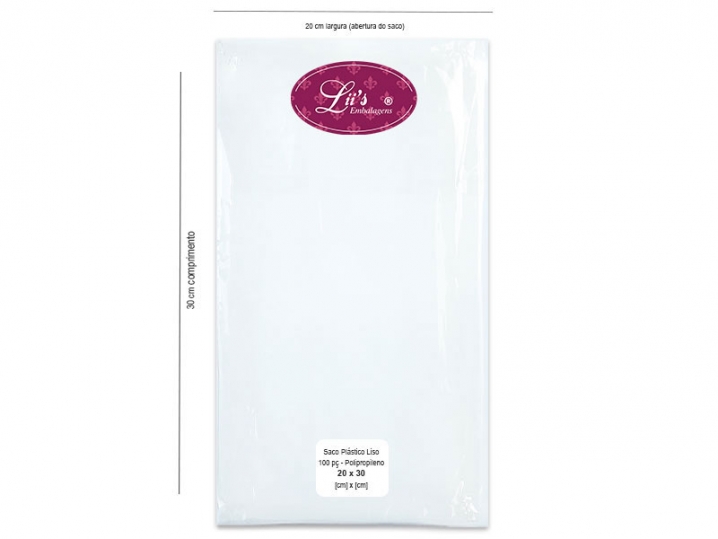 SACO LISO PP 20X30 - 100 PÇ